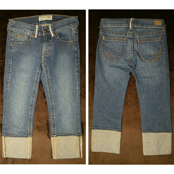 Allen B. Schwartz 26 Rhinestone bling Capri jeans - Picture 3 of 6